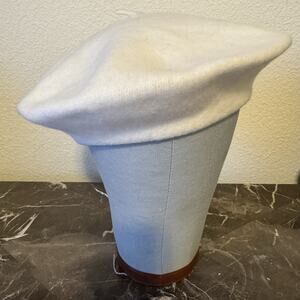 Vintage Cream Betmar Wool Felt Beret 11 Inch Crown